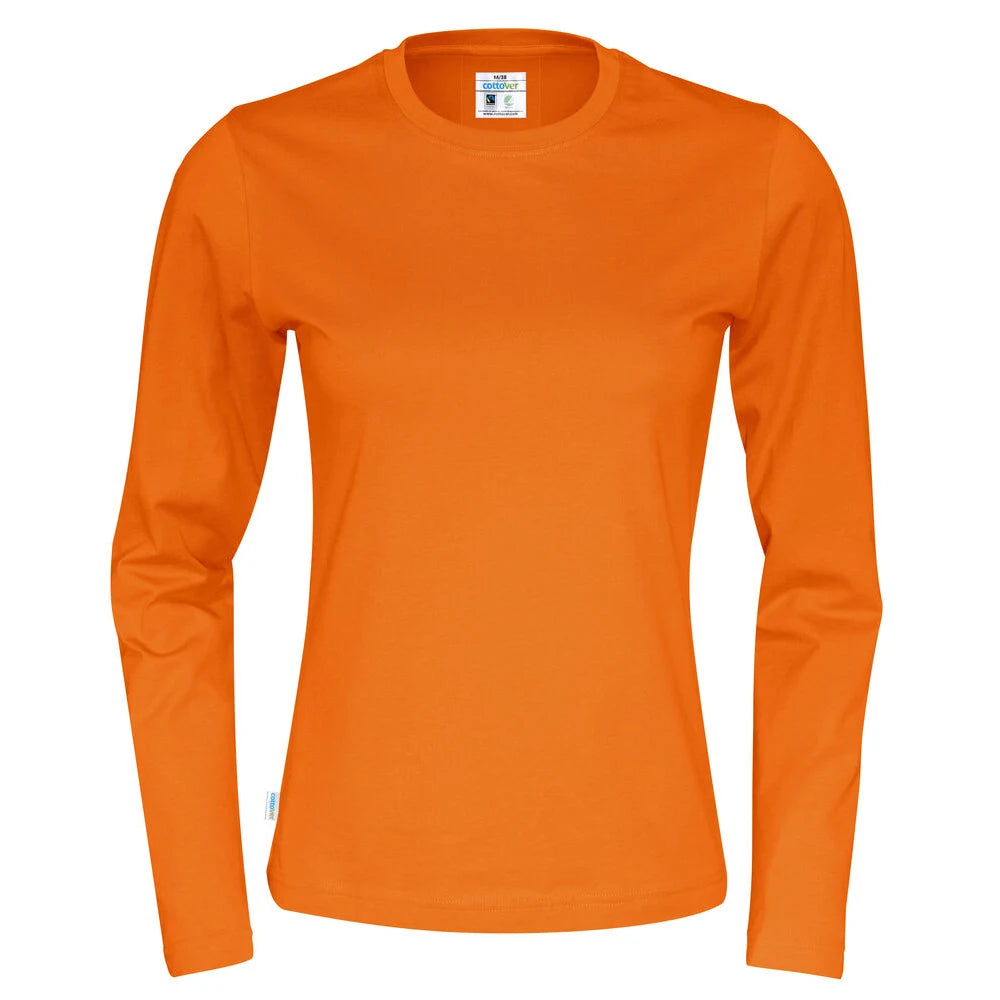 Cottover T-Shirt Long Sleeve Lady - GOTS Oranje