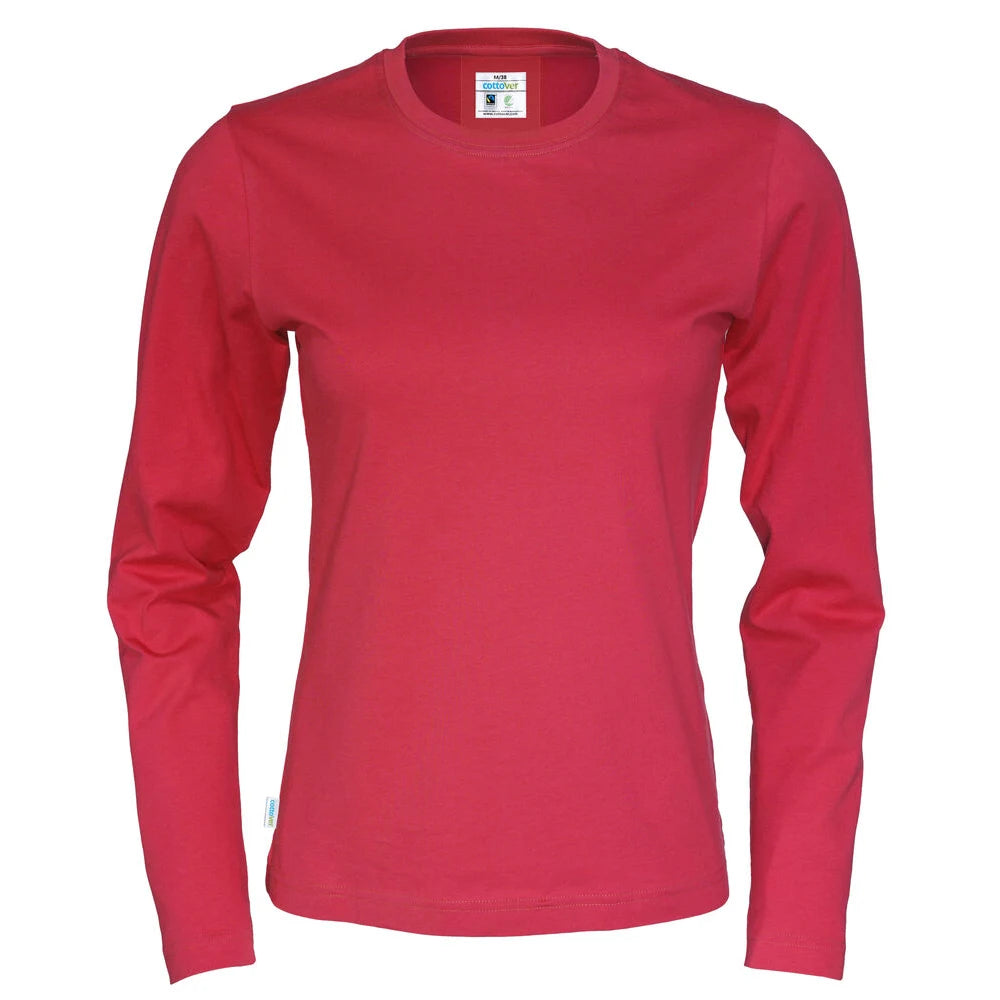 Cottover T-Shirt Long Sleeve Lady - GOTS Rood