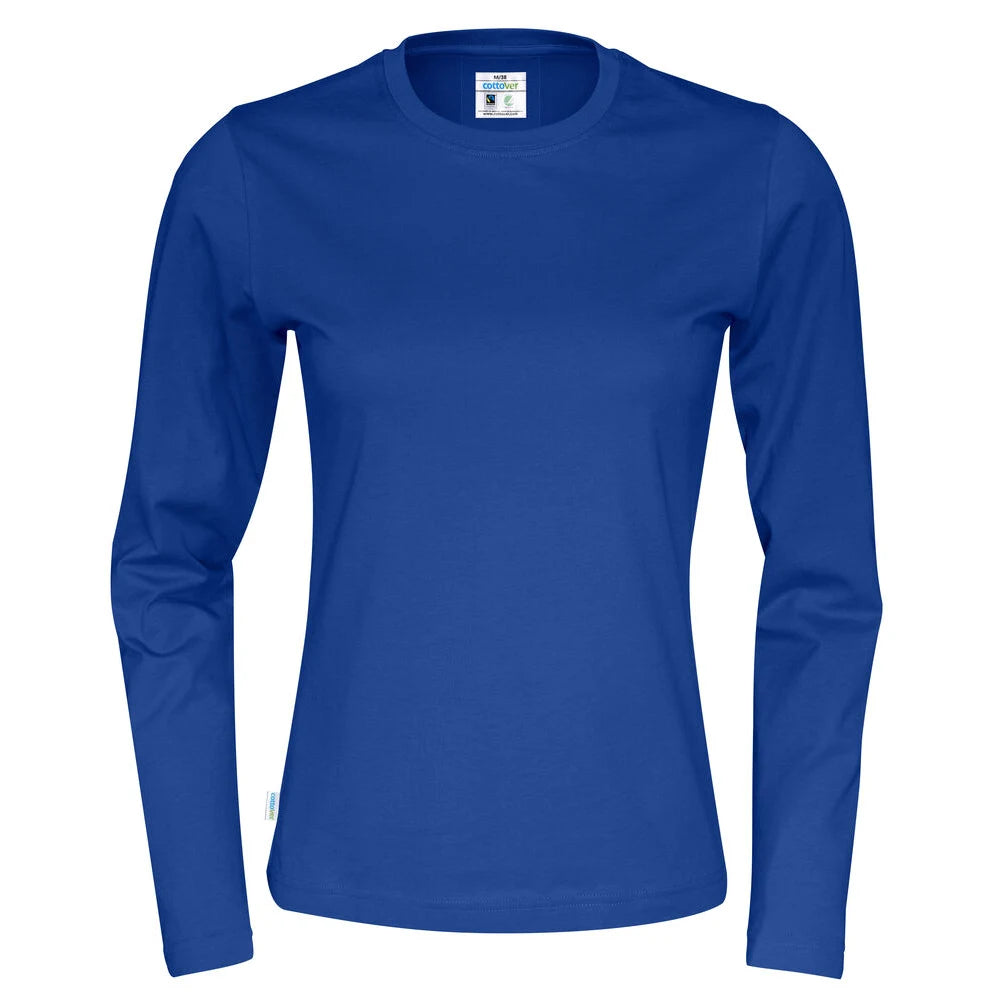Cottover T-Shirt Long Sleeve Lady - GOTS Koninklijk Blauw