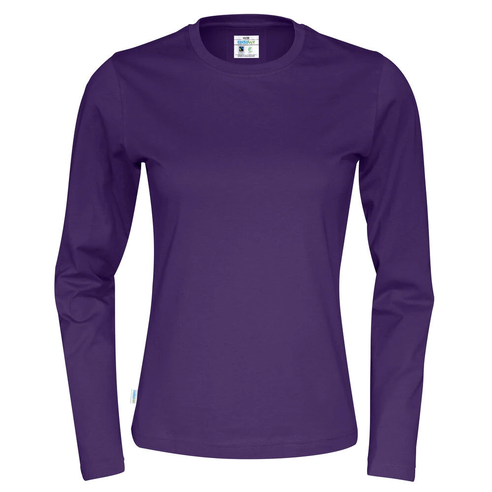 Cottover T-Shirt Long Sleeve Lady - GOTS Paars