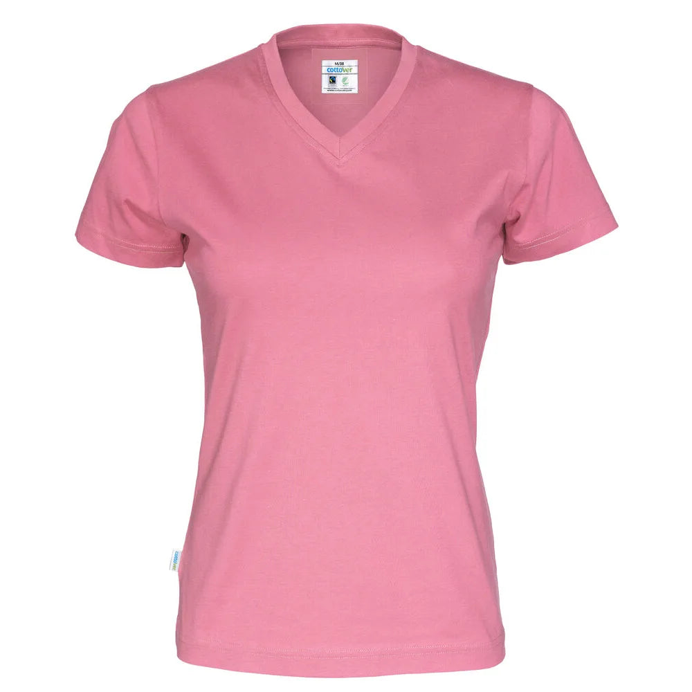 Cottover T-Shirt V-Neck Lady - GOTS Roze
