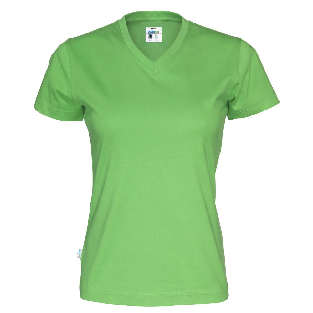 Cottover T-Shirt V-Neck Lady - GOTS Groen