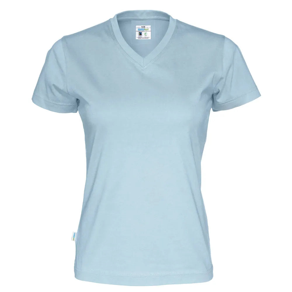 Cottover T-Shirt V-Neck Lady - GOTS Hemelsblauw
