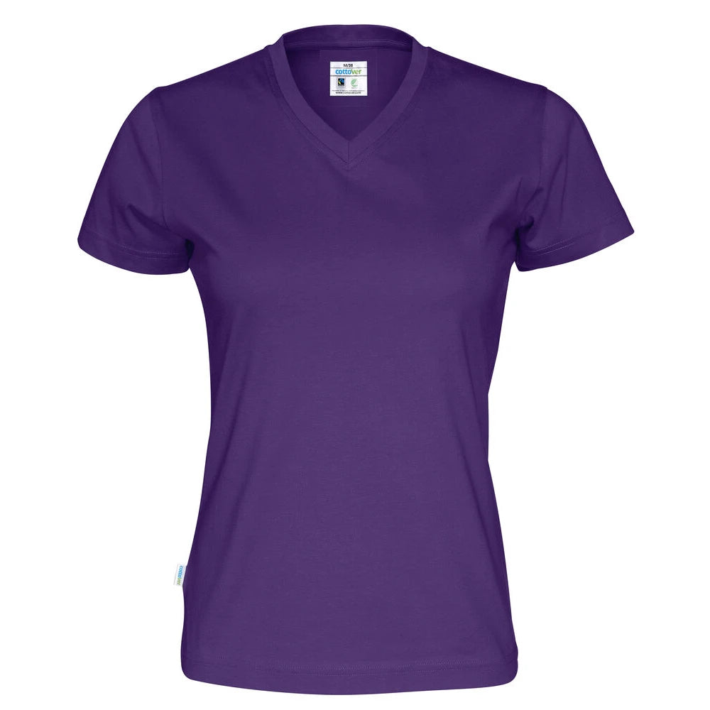 Cottover T-Shirt V-Neck Lady - GOTS Paars