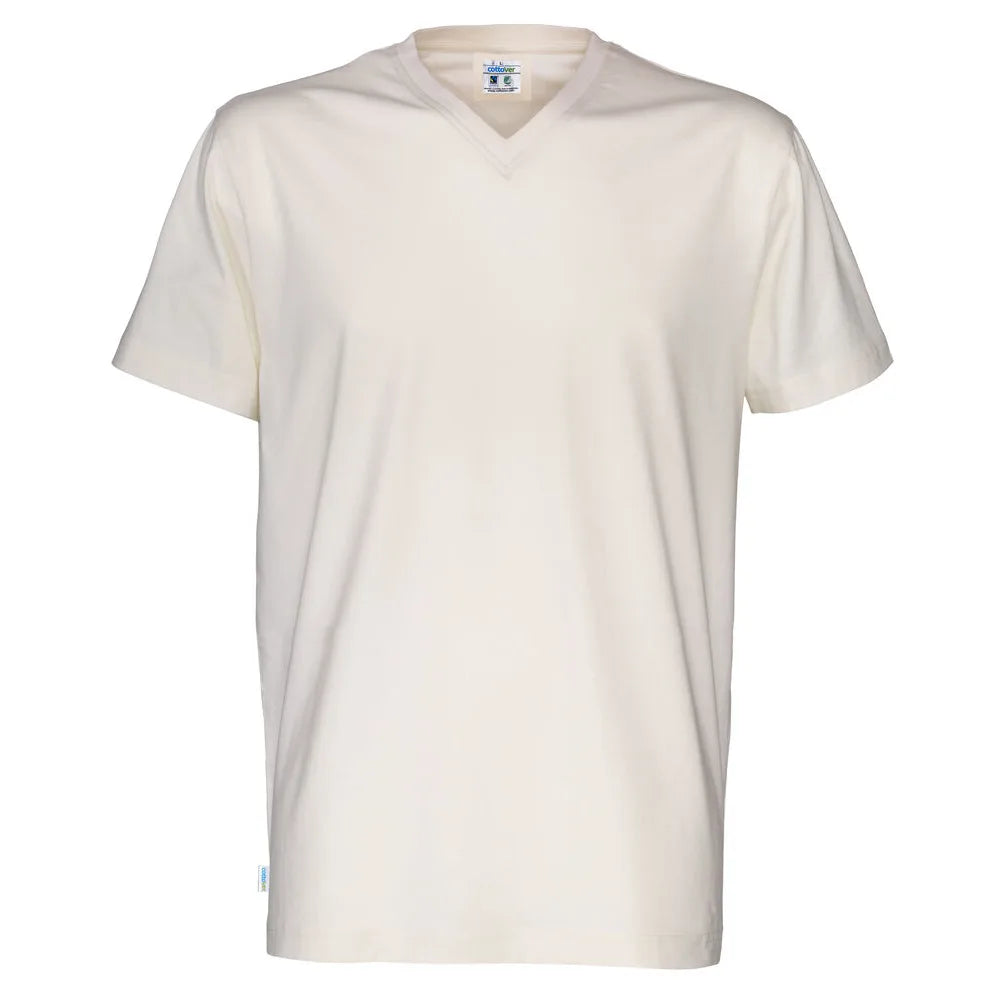Cottover T-Shirt V-Neck Man - GOTS Gebroken Wit