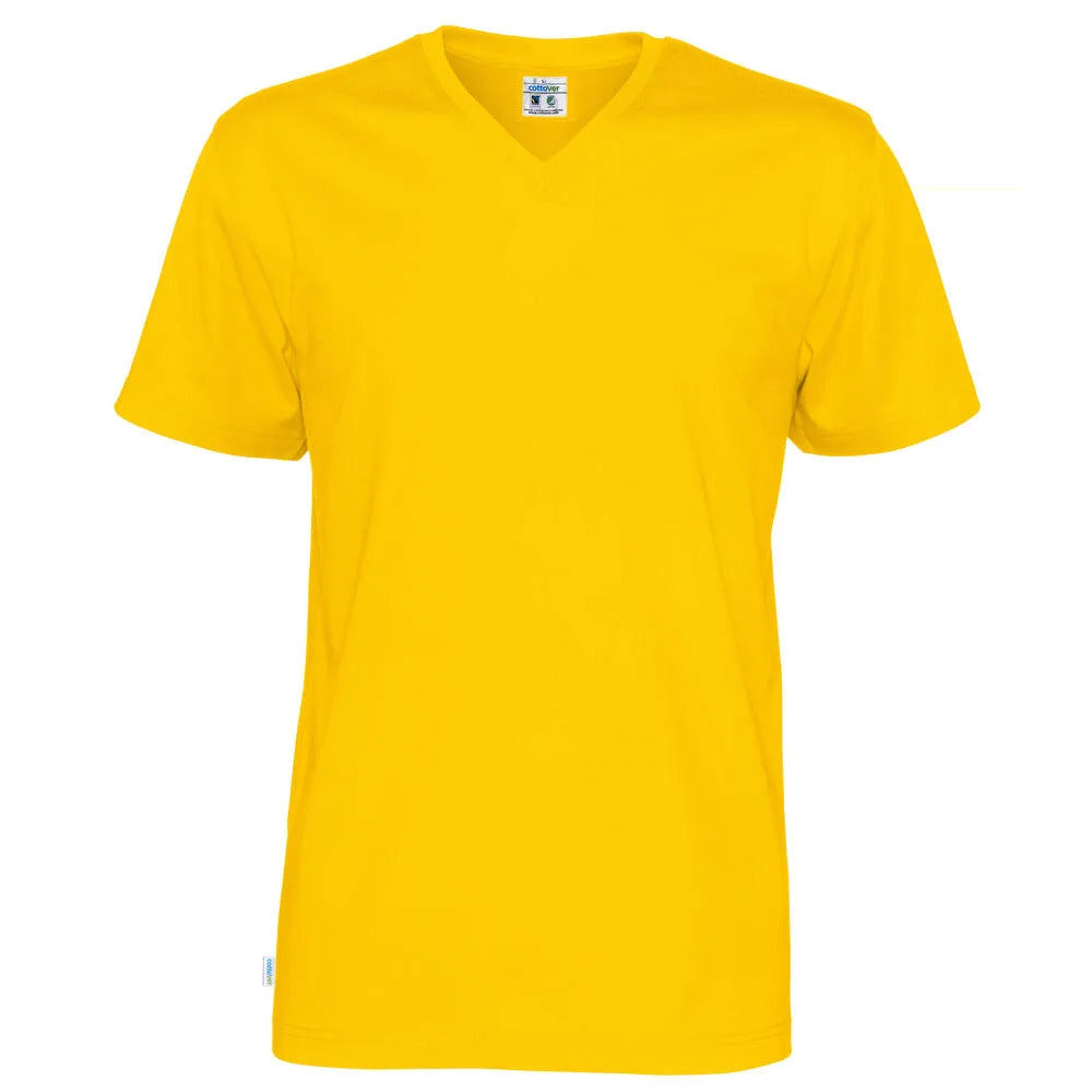 Cottover T-Shirt V-Neck Man - GOTS Geel