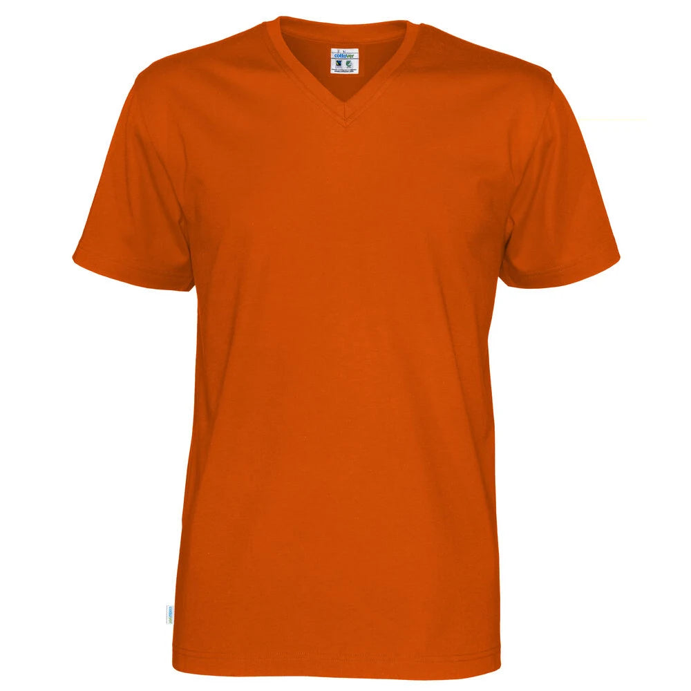 Cottover T-Shirt V-Neck Man - GOTS Oranje