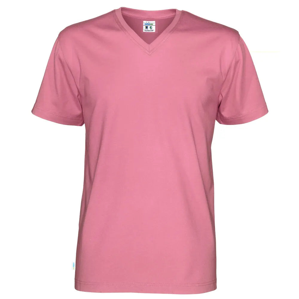 Cottover T-Shirt V-Neck Man - GOTS Roze