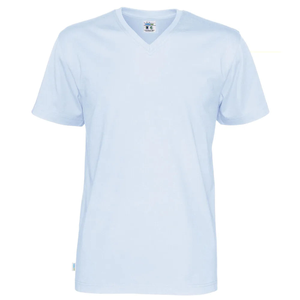Cottover T-Shirt V-Neck Man - GOTS Hemelsblauw
