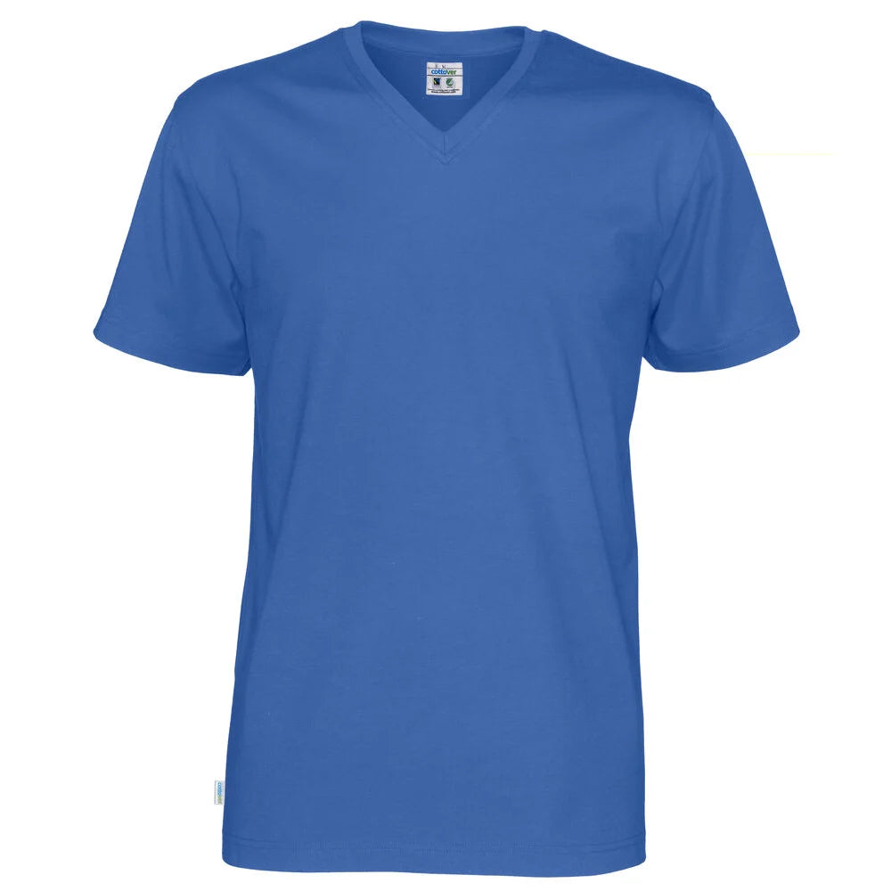 Cottover T-Shirt V-Neck Man - GOTS Koninklijk Blauw