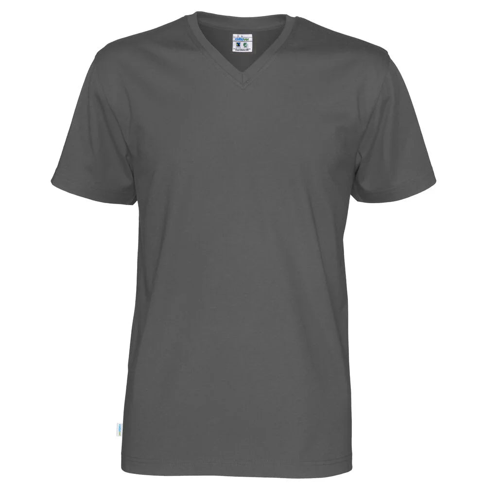 Cottover T-Shirt V-Neck Man - GOTS Antraciet