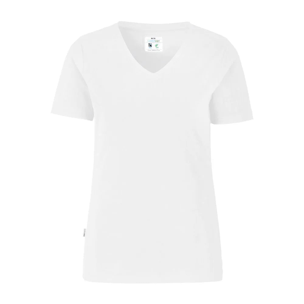 Cottover Stretch V-Neck Lady - GOTS Wit