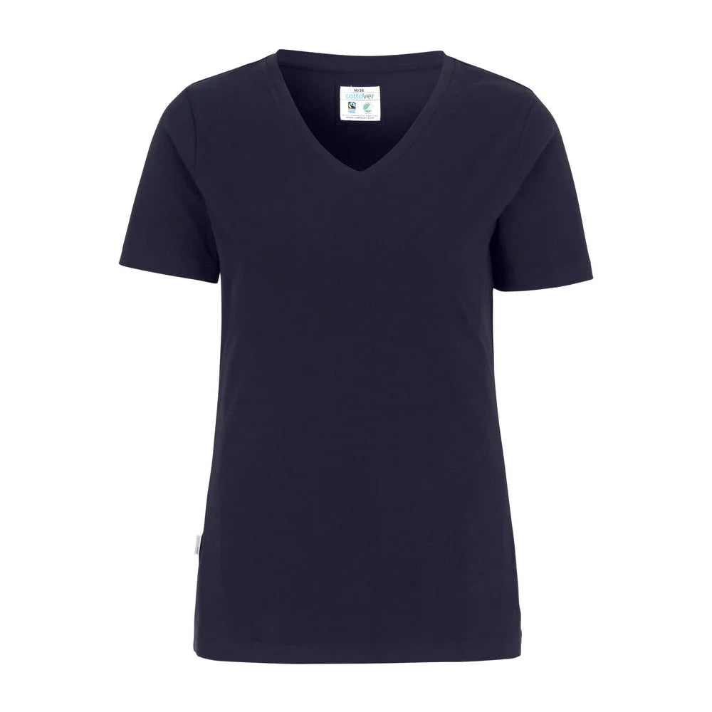 Cottover Stretch V-Neck Lady - GOTS Marine