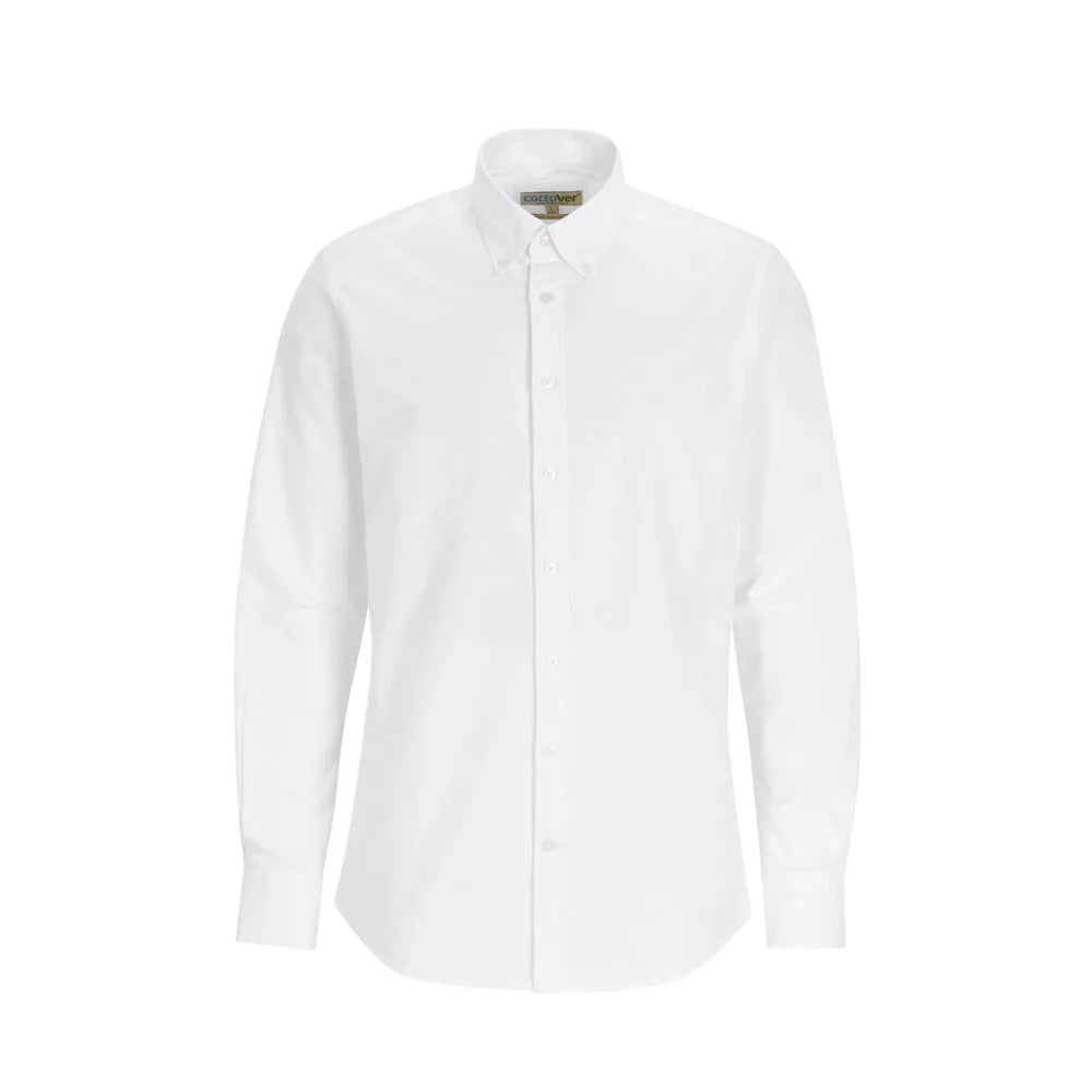 Cottover Hemd Oxford Slim Fit Heren GOTS Gecertificeerd Wit