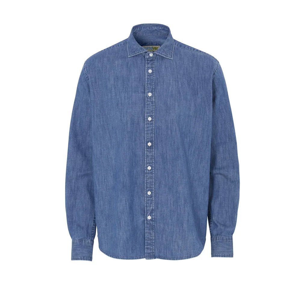 Cottover Denim Shirt Comfort Man - GOTS Denim Blauw
