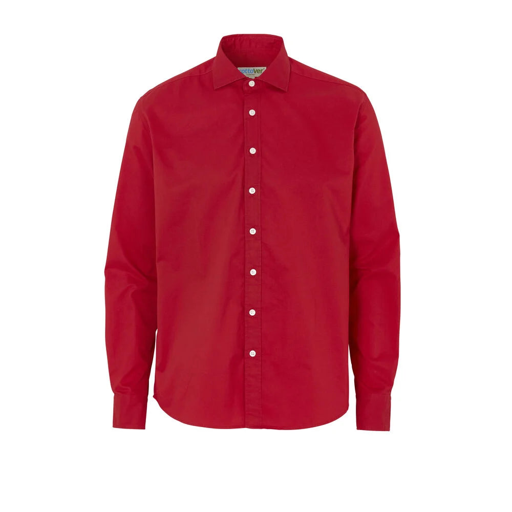 Cottover Shirt Twill Comfort Man - GOTS Rood