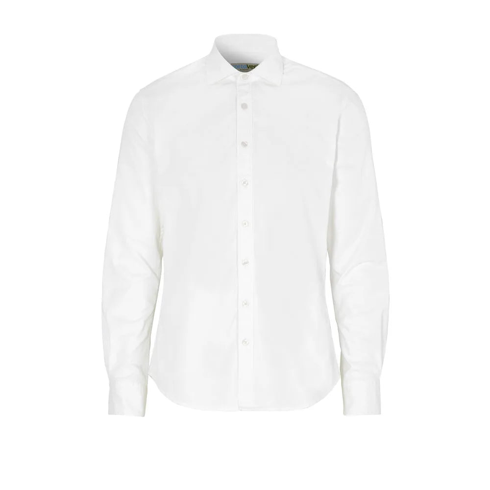 Cottover Shirt Twill Slim Fit Man - GOTS Wit
