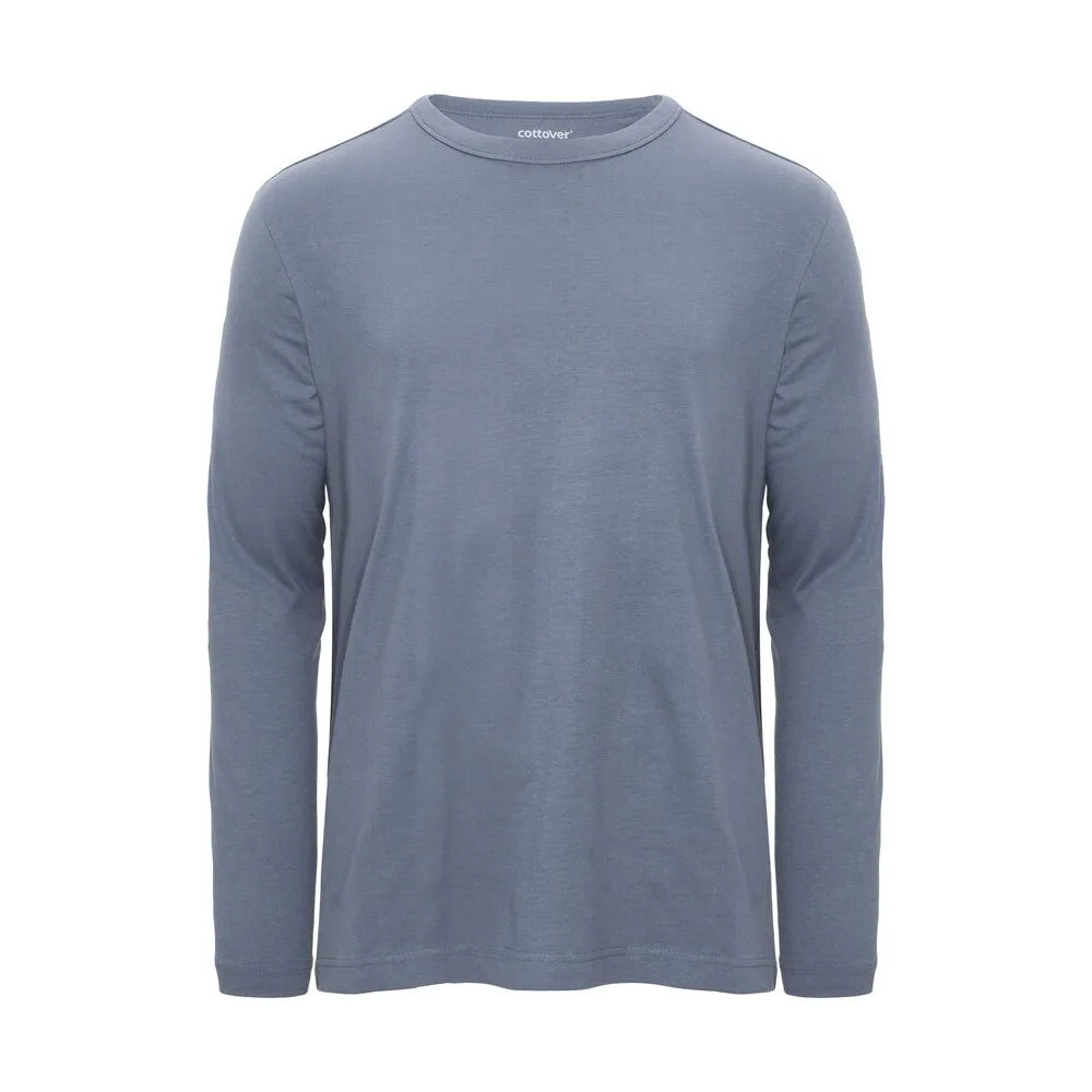 Cottover Relaxed T-Shirt Ls GOTS Mistig Blauw