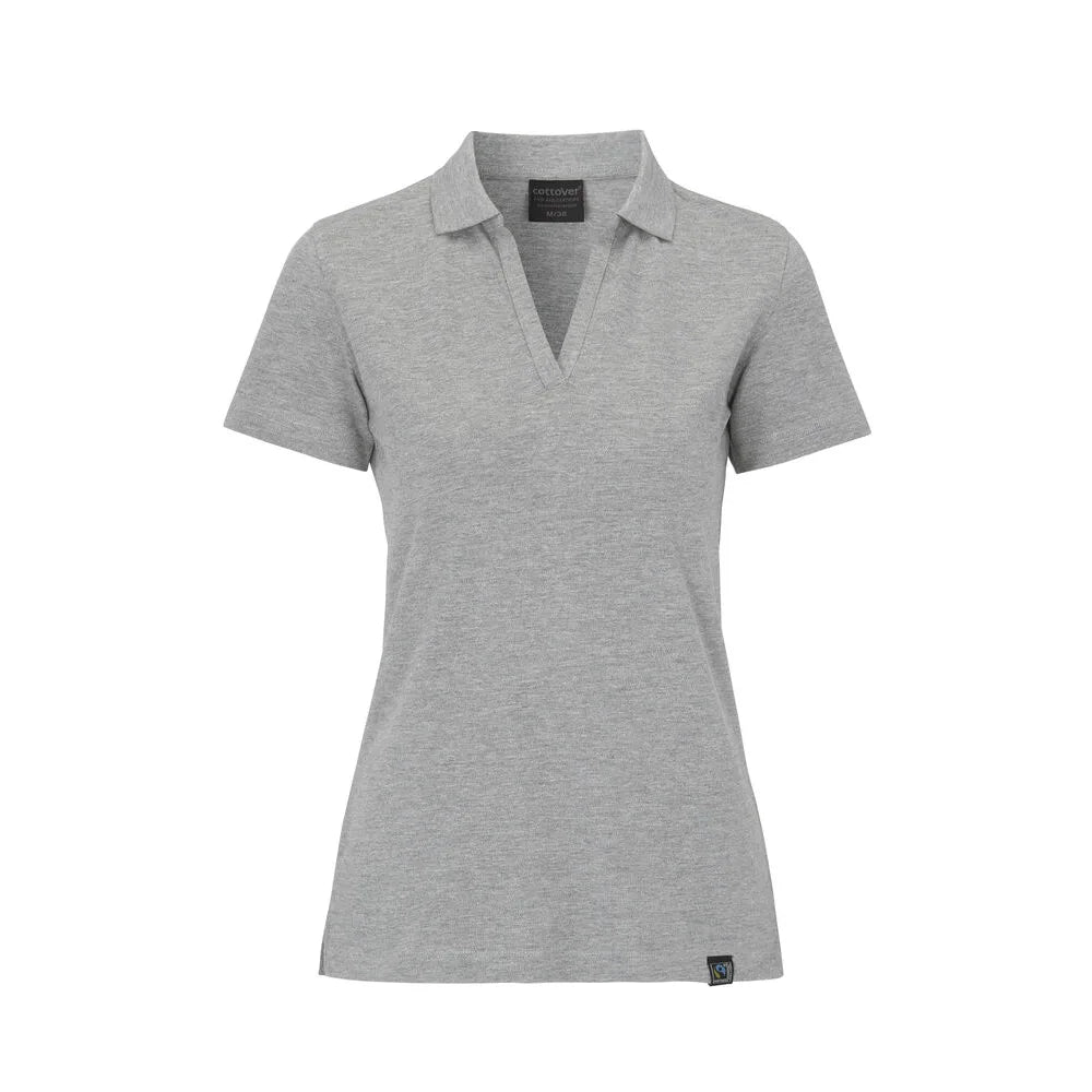 Cottover Stretch Polo Pique Lady - GOTS Grijs Mêlée