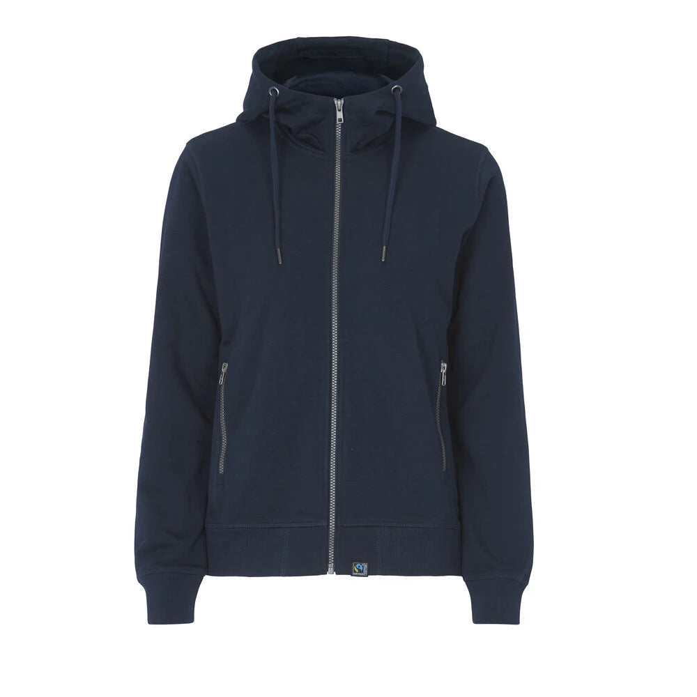 Cottover F. Terry Full Zip Hood Lady - GOTS Marine