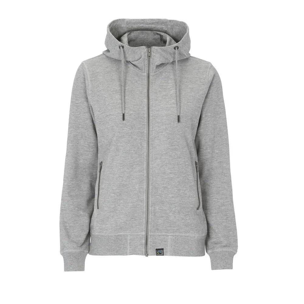Cottover F. Terry Full Zip Hood Lady - GOTS Grijs Mêlée