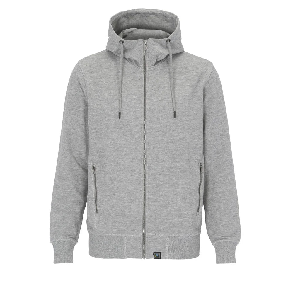 Cottover F. Terry Full Zip Hood Men - GOTS Grijs Mêlée