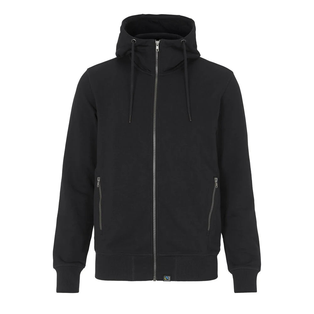 Cottover F. Terry Full Zip Hood Men - GOTS Zwart