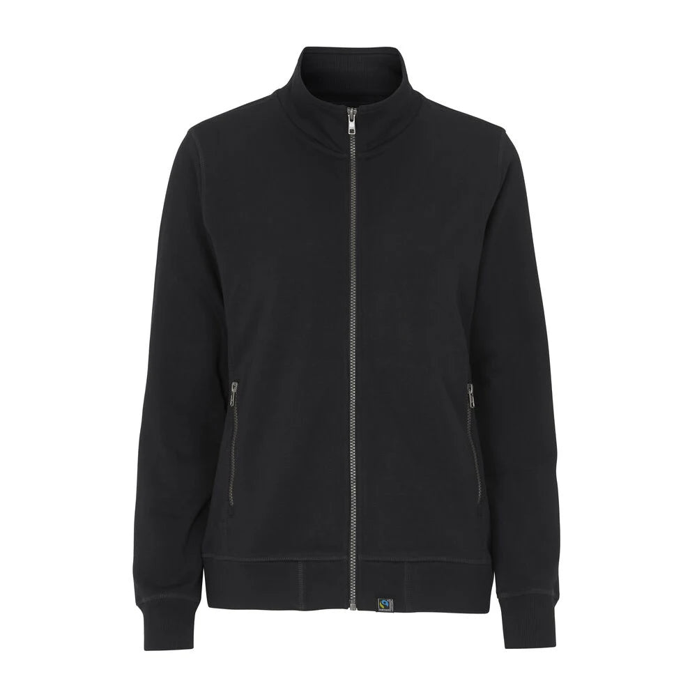 Cottover F. Terry Fz Collar Lady - GOTS Zwart