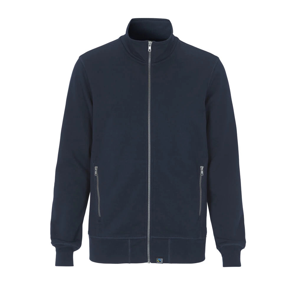 Cottover Sweatshirt Full Zip Man - GOTS Marine