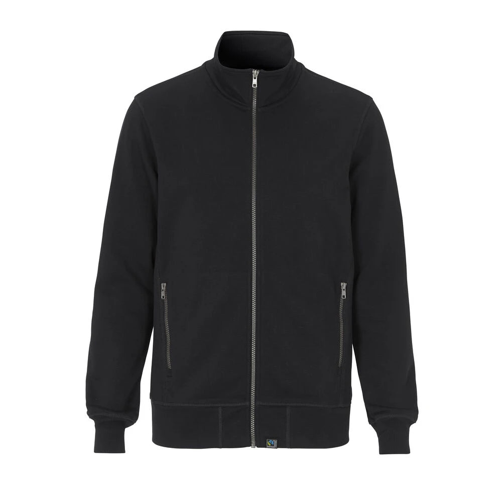 Cottover Sweatshirt Full Zip Man - GOTS Zwart