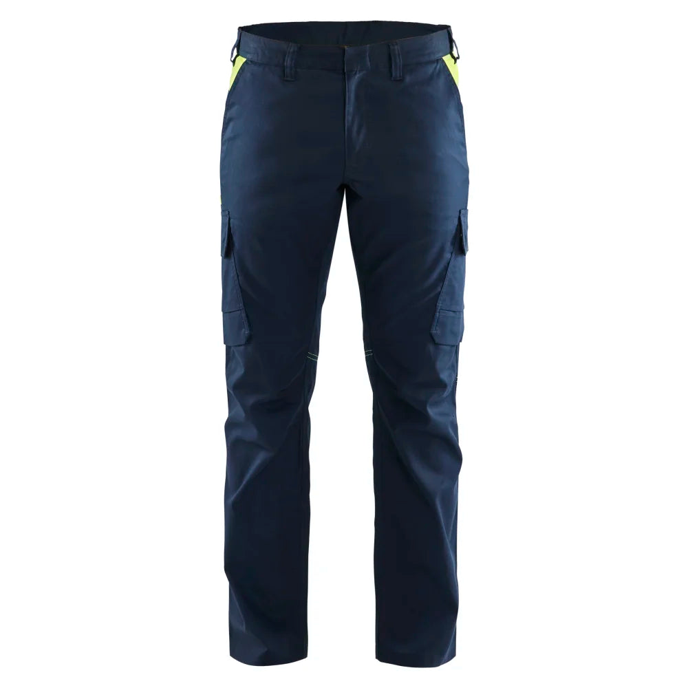 Blaklader 1444 1832 Industrie Werkbroek Stretch Donker Marineblauw High Vis Geel