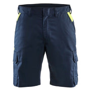 Blaklader 1446 1832 Industrie Short Stretch Donker Marineblauw High Vis Geel