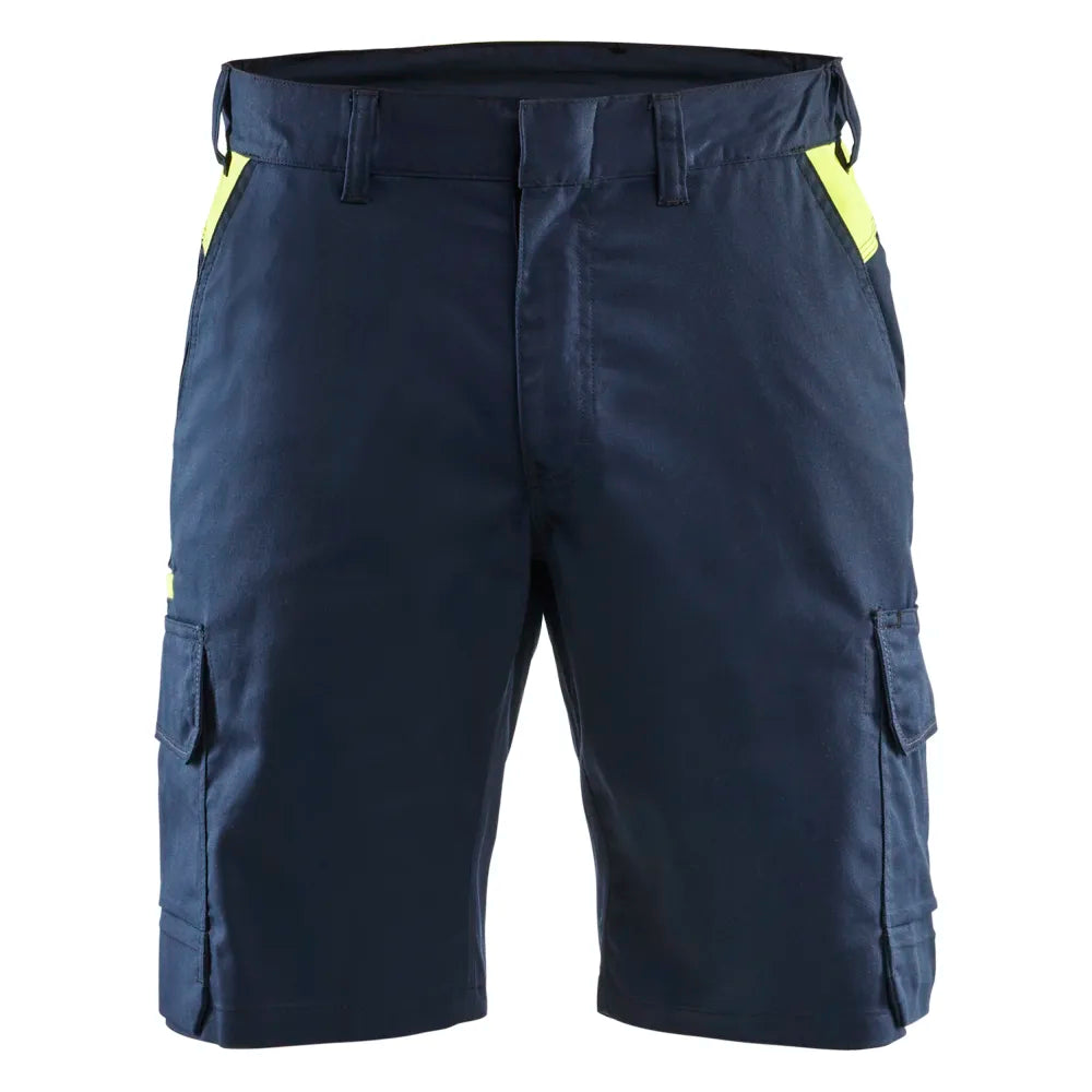 Blaklader 1446 1832 Industrie Short Stretch Donker Marineblauw High Vis Geel