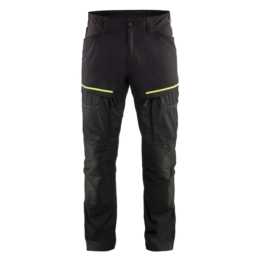 Blaklader 1456 1845 Service Werkbroek Stretch Zwart High Vis Geel
