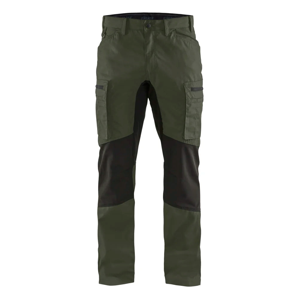 Blaklader 1459 1845 Service Werkbroek Stretch Army Groen Zwart