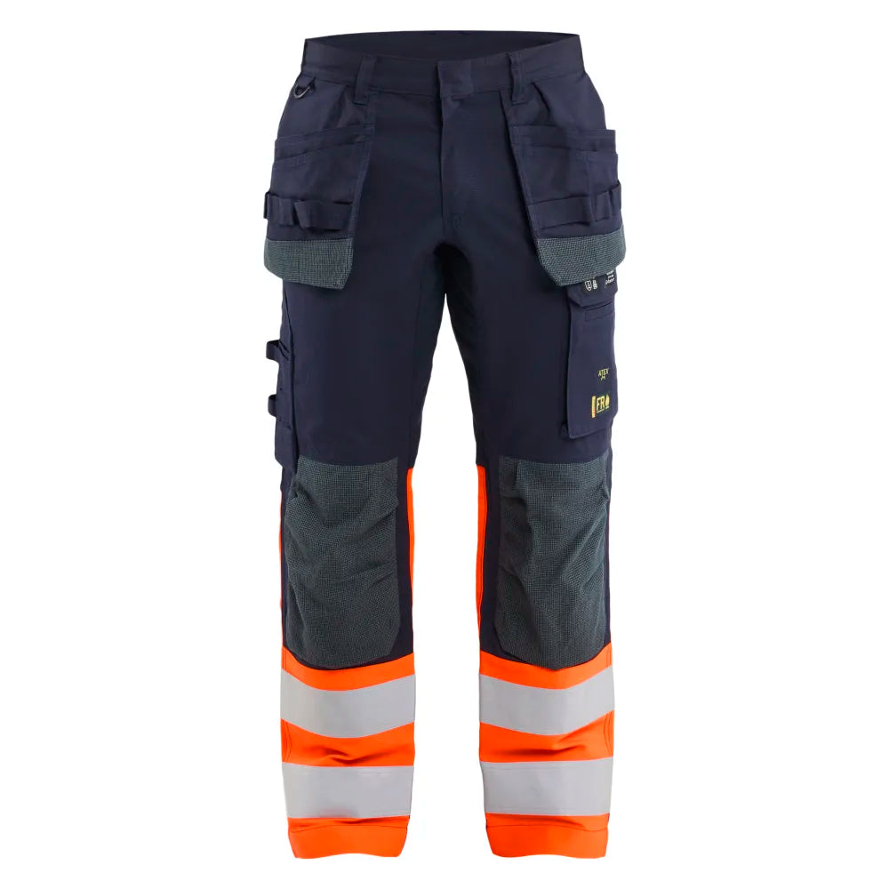 Blaklader 1487 1524 Multinorm Werkbroek Stretch Met Gereedschapszakken Inherent Marineblauw Oranje