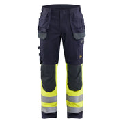Blaklader 1489 1512 Multinorm Werkbroek Inherent Met Gereedschapzakken Marine High Vis Geel
