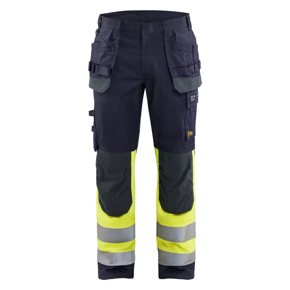 Blaklader 1489 1512 Multinorm Werkbroek Inherent Met Gereedschapzakken Marine High Vis Geel