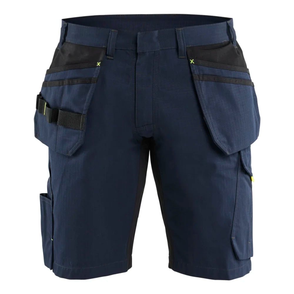 Blaklader 1494 1330 Service Short Met Gereedschapszakken Donker Marineblauw High Vis Geel