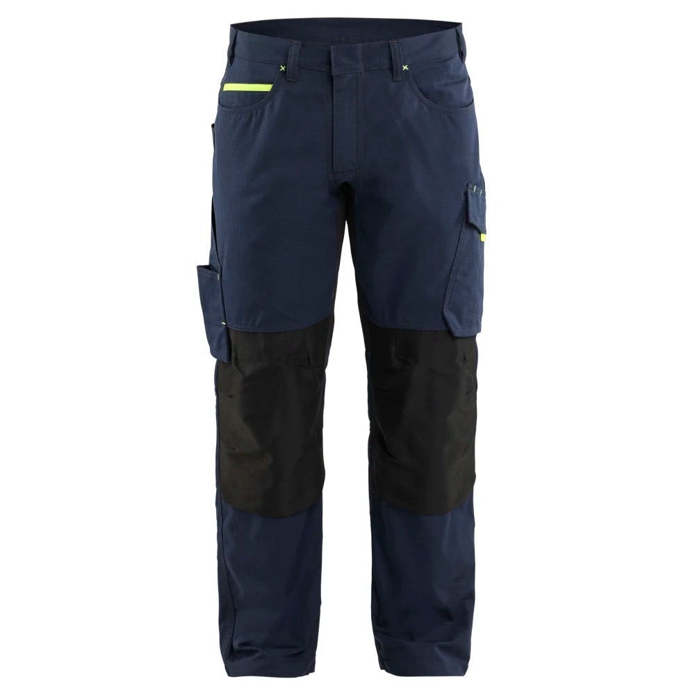 Blaklader 1495 1330 Service Werkbroek Stretch Donker Marineblauw High Vis Geel