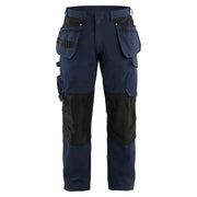 Blaklader 1496 1330 Service Werkbroek Stretch Met Gereedschapszakken Donker Marineblauw High Vis Geel