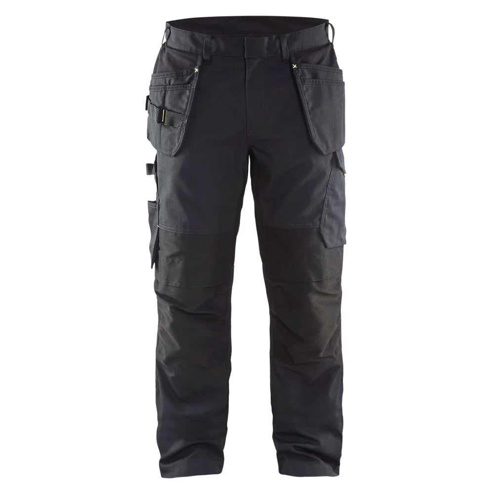 Blaklader 1496 1330 Service Werkbroek Stretch Met Gereedschapszakken Zwart High Vis Geel