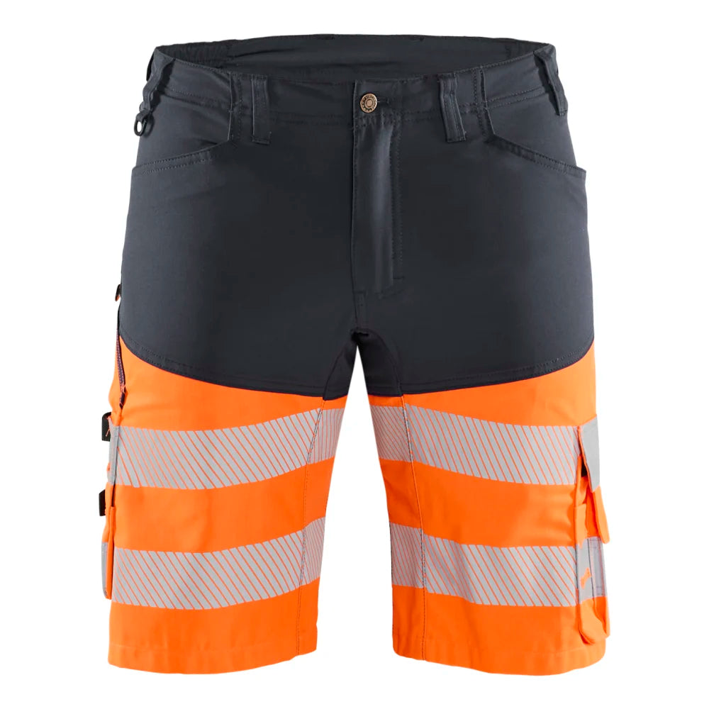 Blaklader 1541 1811 High Vis Short Met Stretch Medium Grijs  High Vis Oranje