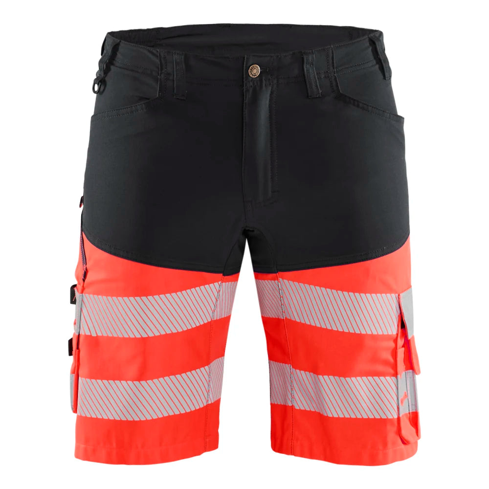 Blaklader 1541 1811 High Vis Short Met Stretch Zwart High Vis Rood