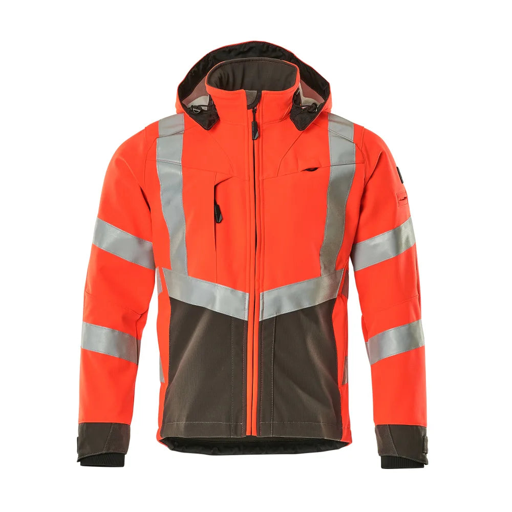 Mascot 15502-246 Softshell Jas High Vis Rood Donkerantraciet
