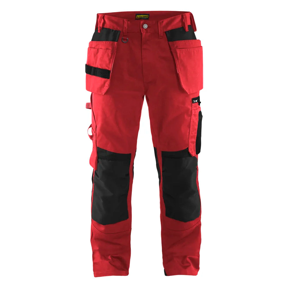 Blaklader 1555 1860 Werkbroek Met Gereedschapszakken Rood Zwart