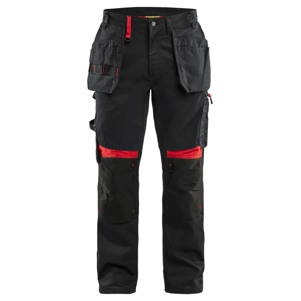 Blaklader 1555 1860 Werkbroek Met Gereedschapszakken Zwart Rood
