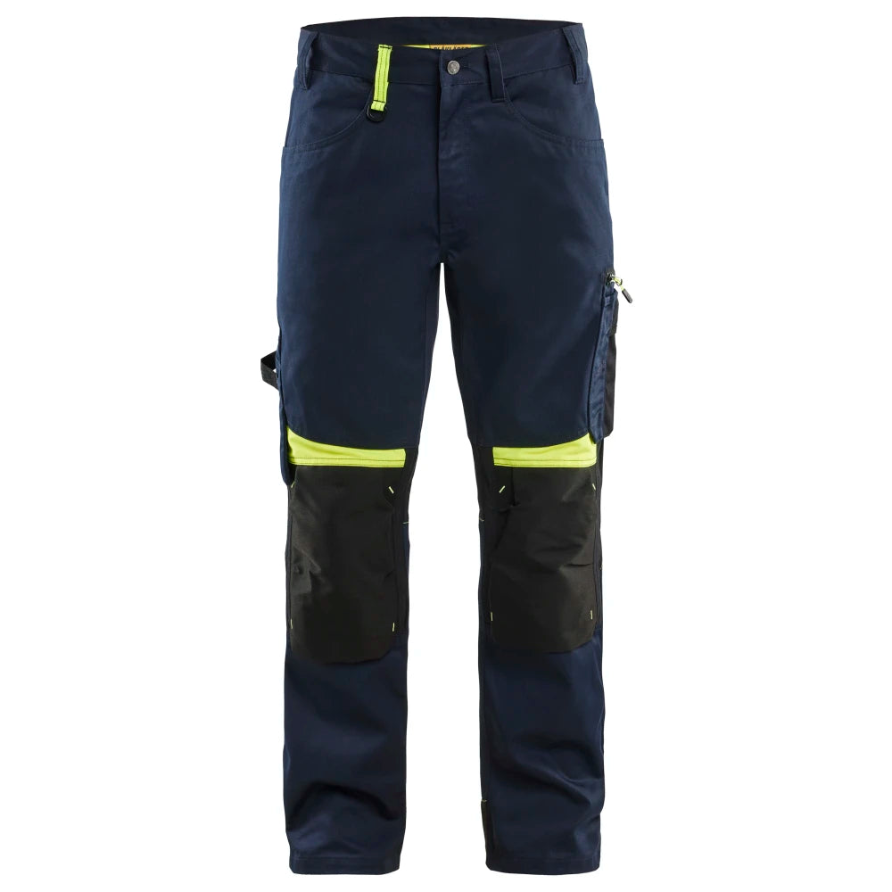 Blaklader 1556 1860 Werkbroek Donker Marineblauw High Vis Geel