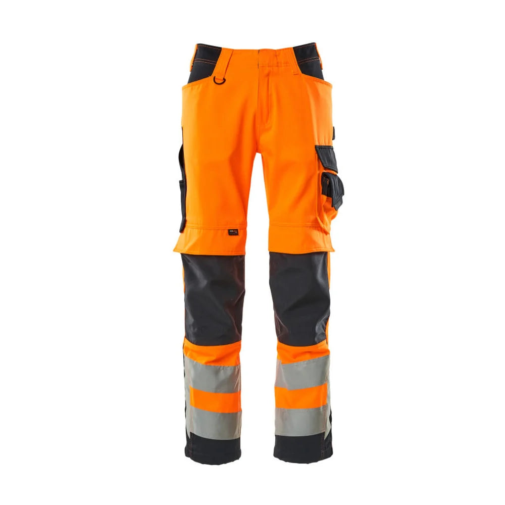 Mascot 15579-860 Broek Met Kniezakken High Vis Oranje Donkermarine