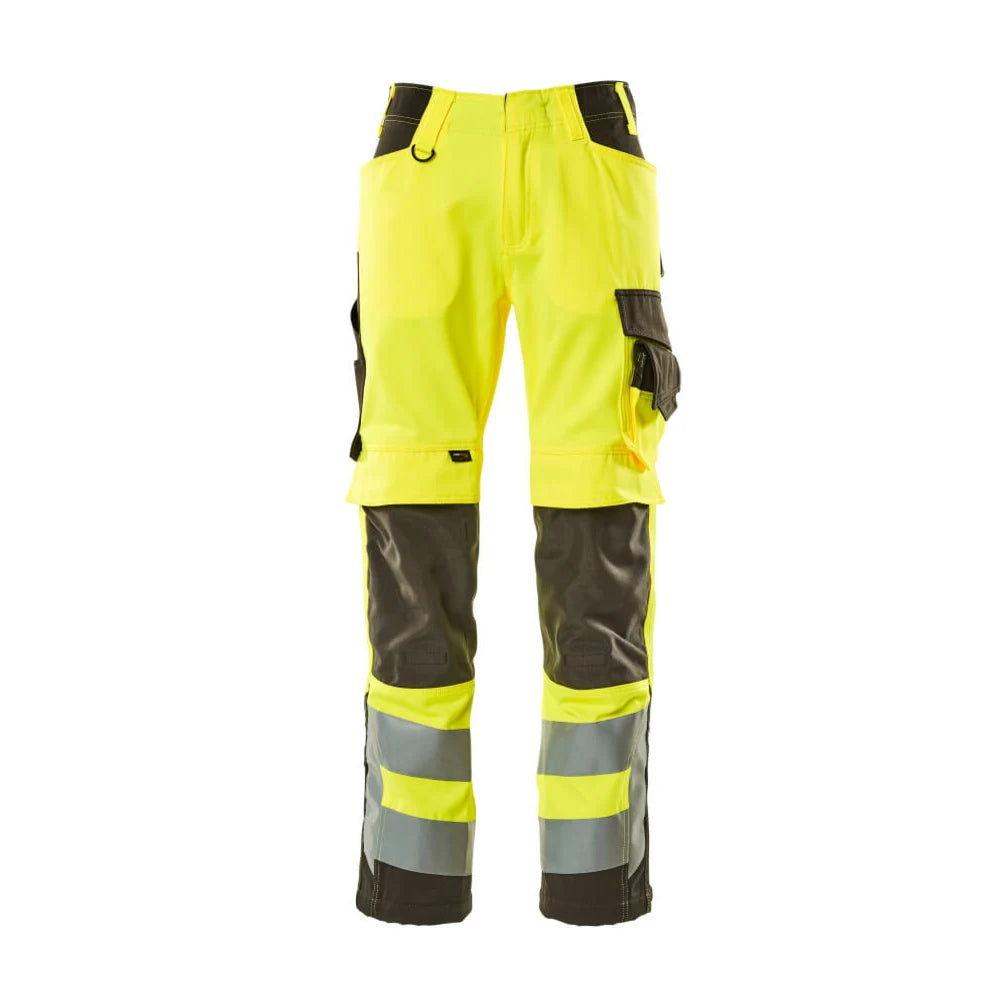 Mascot 15579-860 Broek Met Kniezakken High Vis Geel Donkerantraciet